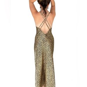 Victoria’s Secret • Medium • VTG Y2K 90s • Slip Dress • Maxi • Leopard • Chemise